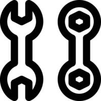 Wrench, Spanner, Tools Outline Icon vector