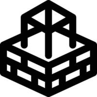 Foundation, Construction, Building Outline Icon vector