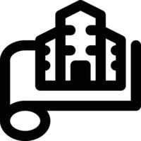 Architecture, Construction, Blueprint Outline Icon vector