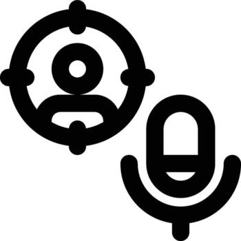 transmisión restringida, objetivo audiencia, segmentación contorno icono vector