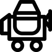 Concrete Mixer, Cement Rolling, Construction Machine Outline Icon vector