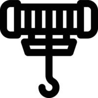 Winch, Hook, Rope Outline Icon vector