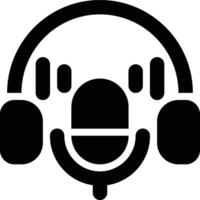 Podcast, Broadcasting, Entertainment Glyph Solid Icon vector