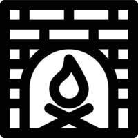 Fireplace, Heating Room, Heating Outline Icon vector