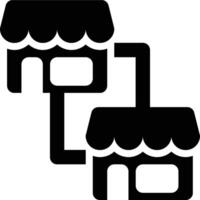 Chain Store, Retail Chain, Retail Network Glyph Solid Icon vector