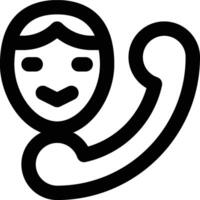 Call Center, Contact Center, Contact Person Outline Icon vector