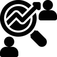 Customer Analysis, Customer Research Glyph Solid Icon vector