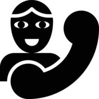 Call Center, Contact Center, Contact Person Glyph Solid Icon vector
