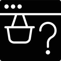 Web Marketplace, FAQ, Help Glyph Solid Icon vector