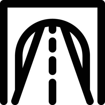 Tunnel, Underground, Road Outline Icon