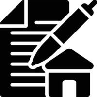 Contract, Project, Document Glyph Solid Icon vector