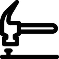Hammer, Hammering, Tools Outline Icon vector