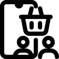 Mobile Marketplace, Ecommerce Outline Icon vector