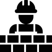 Masonry, Builder, Construction Glyph Solid Icon vector
