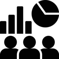 Customer Report, Statistic, Customer Glyph Solid Icon vector