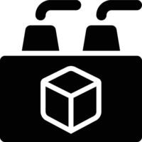 Factory, Manufacture, Production Glyph Solid Icon vector