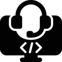 CRM System, CRM Software, Customer Support Glyph Solid Icon vector