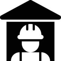 Construction Worker, Worker, Construction Glyph Solid Icon vector