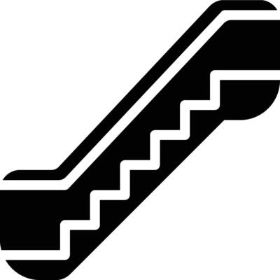 Escalator, Stairway, Stairs Glyph Solid Icon