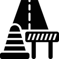 Road Construction, Roadwork, Construction Glyph Solid Icon vector