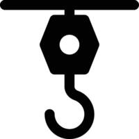 Hook, Lifting, Construction Glyph Solid Icon vector