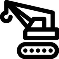 Crawler Crane, Crane, Mobile Crane Outline Icon vector