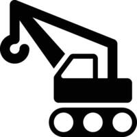 Crawler Crane, Crane, Mobile Crane Glyph Solid Icon vector