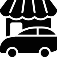 Drive Through, Store, Drive Thru Glyph Solid Icon vector