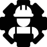 Engineer, Worker, Occupation Glyph Solid Icon vector