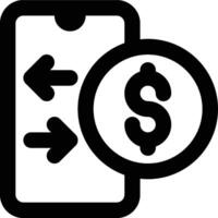 Mobile Payment, Payment, Mobile Outline Icon vector