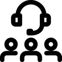 Customer Relationship, Customer Care, Customer Support Outline Icon vector
