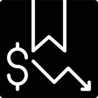 Devaluation, Markdown, Depreciation Glyph Solid Icon vector