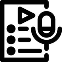 Playlist, Podcast, Podcasting Outline Icon vector