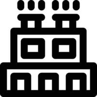 Factory, Industry, Manufactory Outline Icon vector