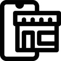 Mobile Online Store, Online Shop, Ecommerce Outline Icon vector