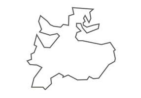 Neemuch District of Madhya Pradesh outline map on a white background vector