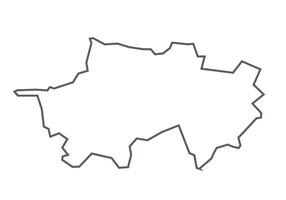 Narsinghpur District of Madhya Pradesh outline map on a white background vector
