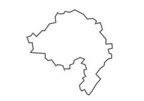 Bhind District of Madhya Pradesh outline map on a white background vector