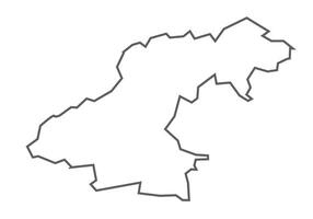 Ratlam District of Madhya Pradesh outline map on a white background vector