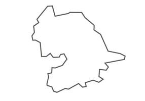 Indore District of Madhya Pradesh outline map on a white background vector