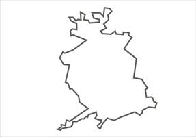 Satna District of Madhya Pradesh outline map on a white background vector