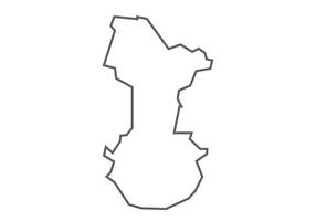 Bhopal District of Madhya Pradesh outline map on a white background vector