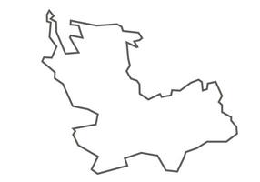Dewas District Map Highlig of Madhya Pradesh outline map on a white background vector