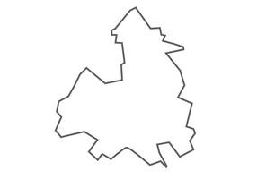Umaria District of Madhya Pradesh outline map on a white background vector