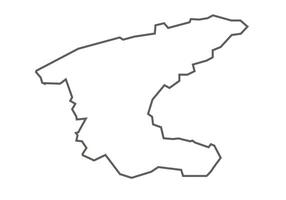Sidhi District of Madhya Pradesh outline map on a white background vector