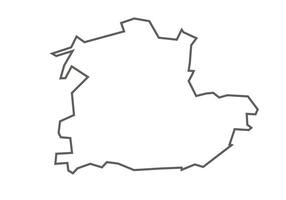Khandwa District of Madhya Pradesh outline map on a white background vector