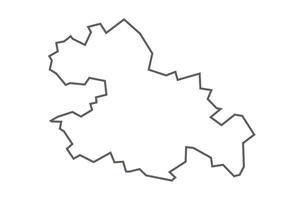 Mandla District of Madhya Pradesh outline map on a white background vector