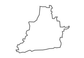 Dhar District of Madhya Pradesh outline map on a white background vector