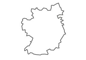 Chhindwara District of Madhya Pradesh outline map on a white background vector
