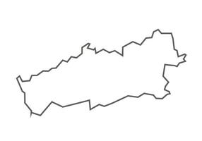 Narmadapuram District of Madhya Pradesh outline map on a white background vector